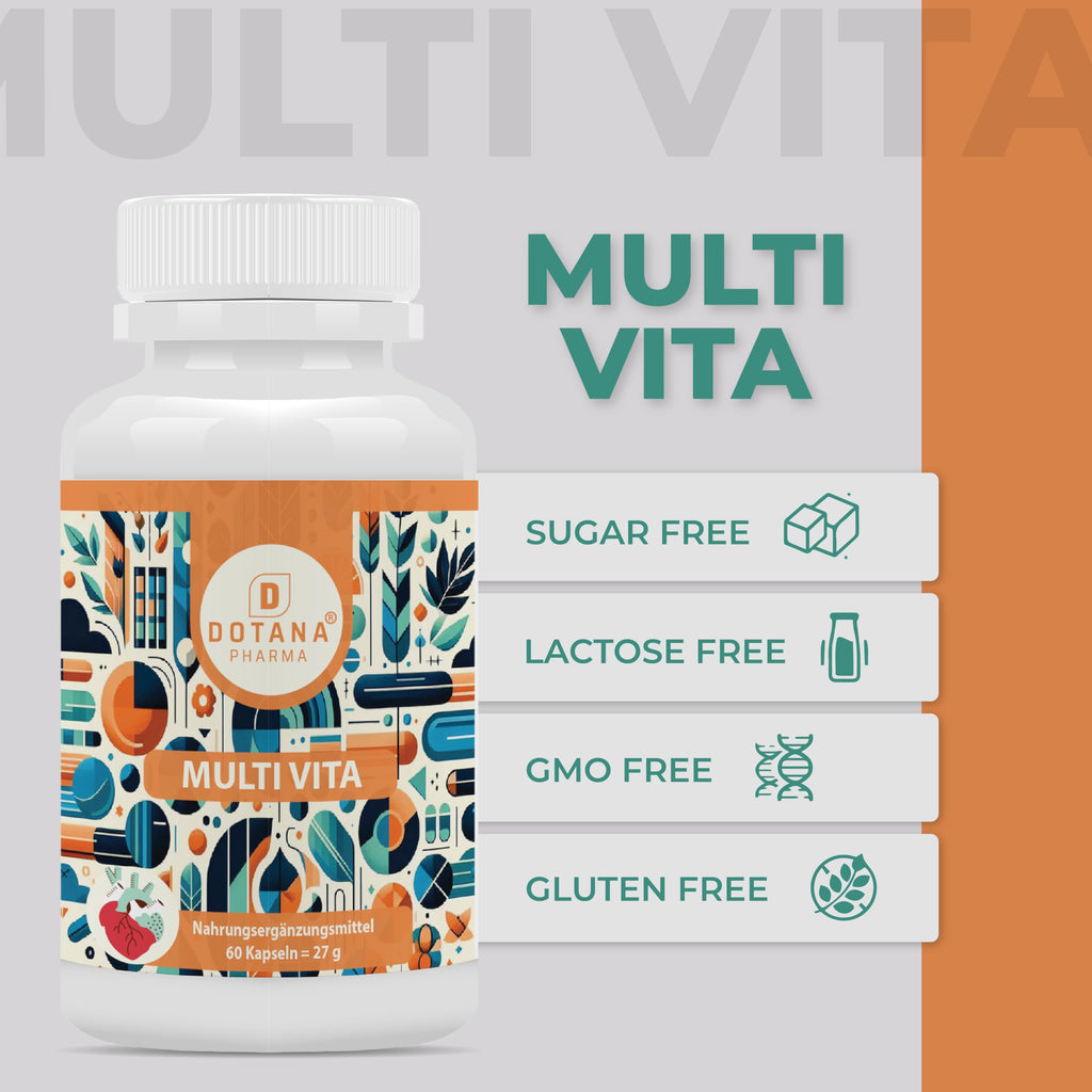 Multi Vita Komplex – 120 Kapseln (60 Tage Vorrat) – Hochdosiert mit K2 MK7 & Spirulina – Vitamine A-Z für Immunsystem, Energie & Zellschutz – Laktosefrei, Zuckerfrei – Made in Germany-1
