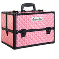 NNEDSZ Portable Cosmetic Beauty Makeup Case - Diamond Pink-0