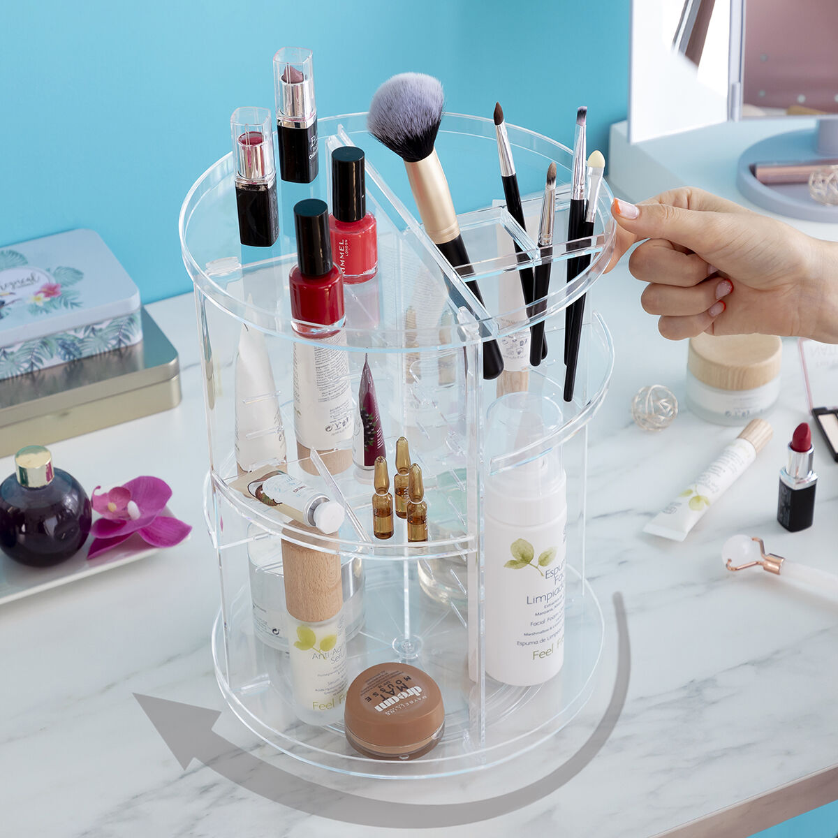 Rotierender Make-up-Organizer Rolkup InnovaGoods