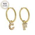 LARGE MALEA HOOPS with LETTER CHARMS 1,5cm-0